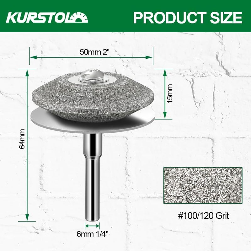 KURSTOL Diamond Lawn Mower Blade Sharpener for Any Power Hand Drill (120 Grit) - Image 5